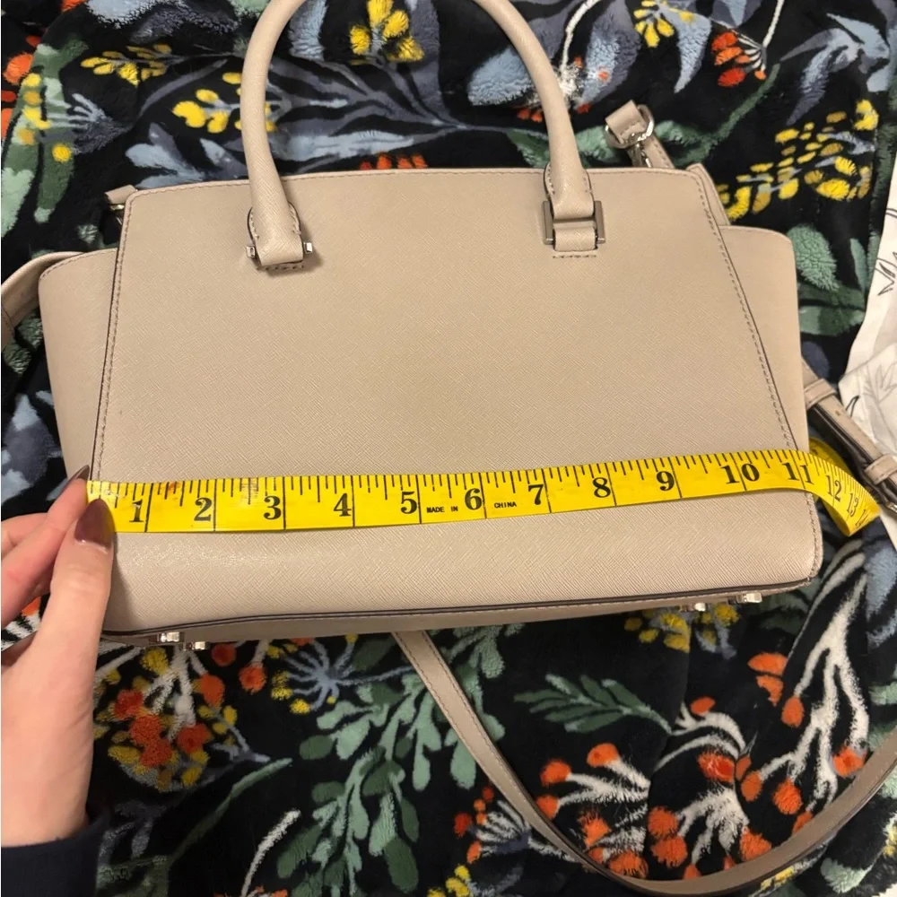 Michael Kors Gray/Very light Pink Studded Satchel
